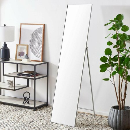 SAFAVIEH 16 x 28 x 69 in. Wellen Silver Mirror MRR2008B